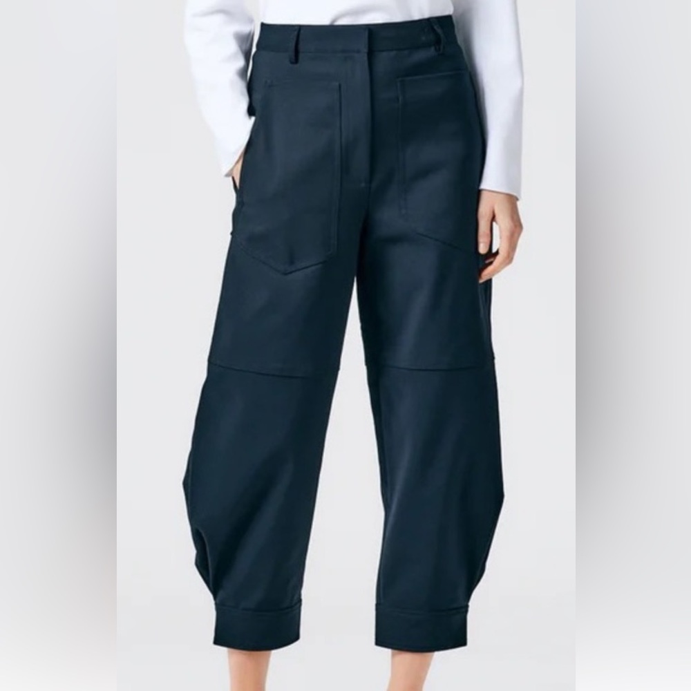 Tibi cut ups City sculpted pant, navy, size 12, NWT